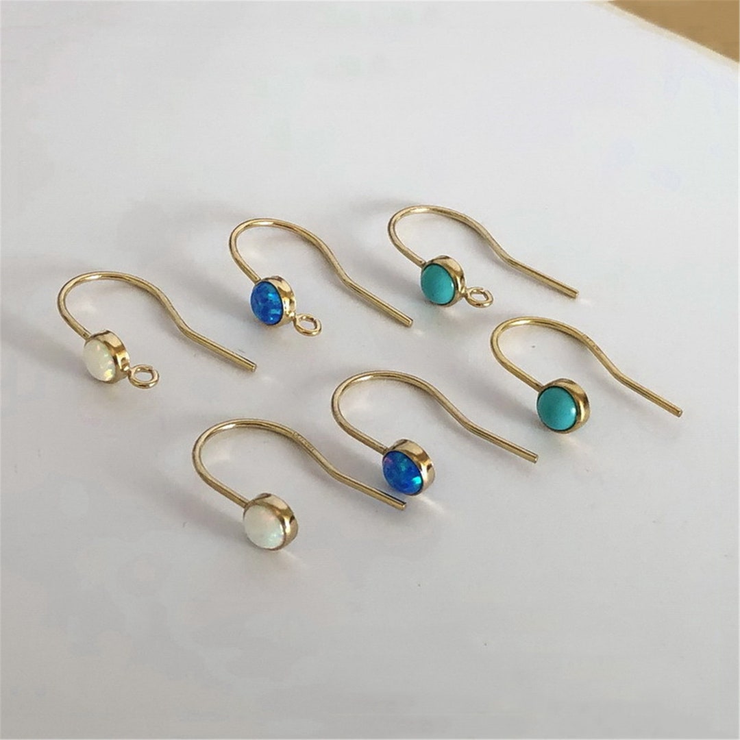 14K Gold Filled Earring Hooks W/ CZ Gemstone, Gold Filled Hook Earrings ...