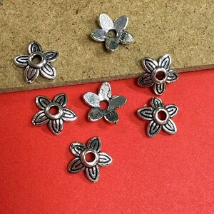 Sterling Silver Leaves Bead Caps, Flower Bead Caps, s925 Silver Flower Bead Caps For Jewelry Making Supplies, Bulk Spacer Beads Caps 6mm 8mm