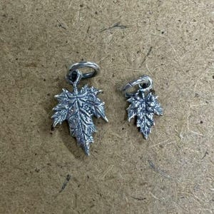 Sterling Silber Ahornblatt Charme, botanische Anhänger