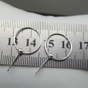 Sterling Silver Circle Drop Earring Post with Backs, 925 Silver Round Earring Stud, Post Earring with Ring, Ear Wire Post, Earring Component