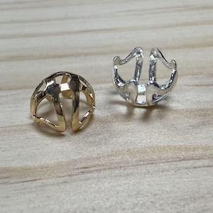 Copriperline a forma di cuore placcate in oro 14 carati, per la creazione di gioielli (8 mm)