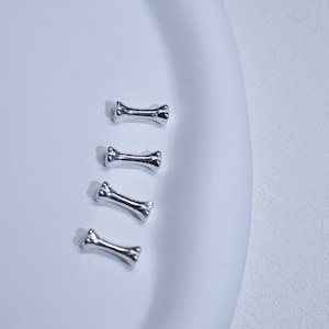 Sterling Silver Bone Bead, Tribal Spacer, Pet Bead (12mm)