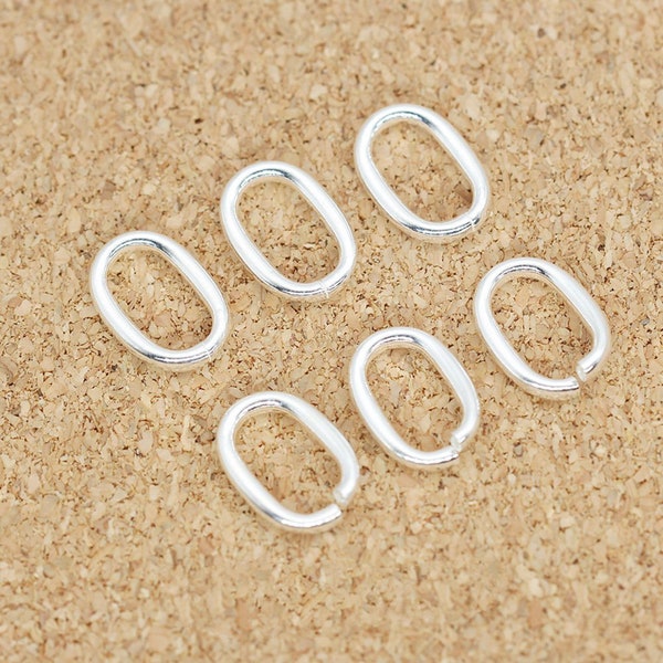 Sterling Silver  Oval Jump Ring, 925 Sterling Silver Closed Ring Or Open Ring  Wire Size  14.5*10 mm