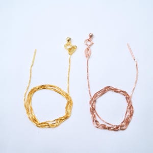 Verstellbare Halskette - 925 Sterling Silber - Gold oder Rose Finish - Schieber - Feiner Schmuck