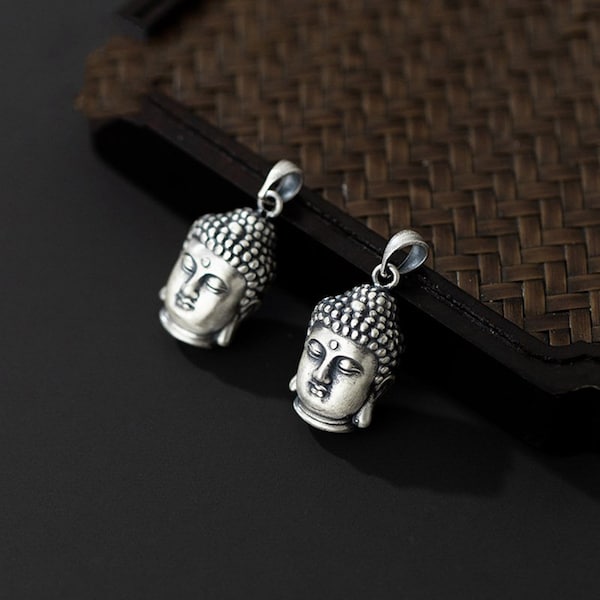 Sterling Silver Buddha Statue Charm Pendant, Spiritual Bracelet, Yoga Necklace, Religious Earring, Meditation Jewelry, Buddhist Charm