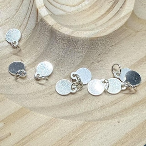 Sterling Silver Disc Blank Charms, Round Disc Charm, 925 Silver Disc, Sterling Round Disc Tag, Round Tag 4mm 5mm 10mm 12mm 15mm