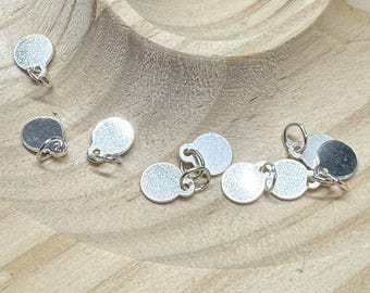Sterling Silver Disc Blank Charms, Round Disc Charm, 925 Silver Disc, Sterling Round Disc Tag, Round Tag 4mm 5mm 10mm 12mm 15mm