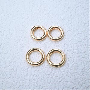 Gold Spring Gate O Ring - Openable Round Carabiner Clip for Bag Straps, Keychains
