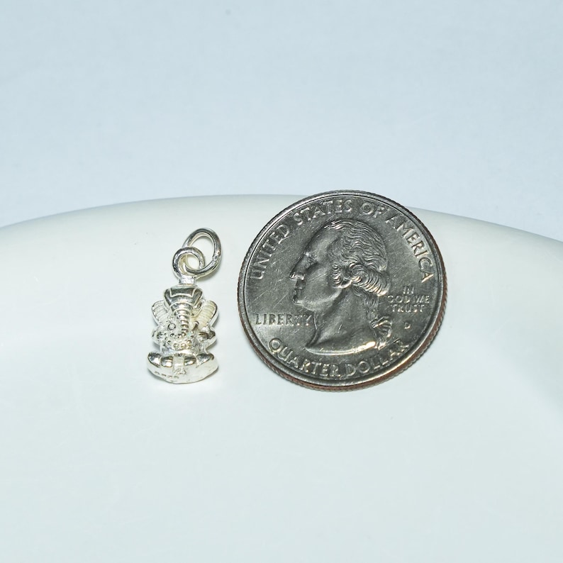 Sterling Silver Ganesha Charm, Thai Amulet, Buddhist Jewelry image 2