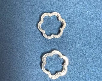 Sterling Silver Flower Bead Frames, Jewelry Making (6mm 8mm 11mm)