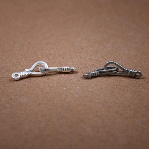 Cierre de gancho y argolla de plata esterlina, cierre para collar