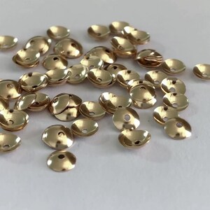 14K Gold Filled Bead Caps, 3mm 4mm Bead Caps, Gold Filled Blank Bead Caps For Jewelry Making Supplies, Bulk Spacer Beads Caps image 4