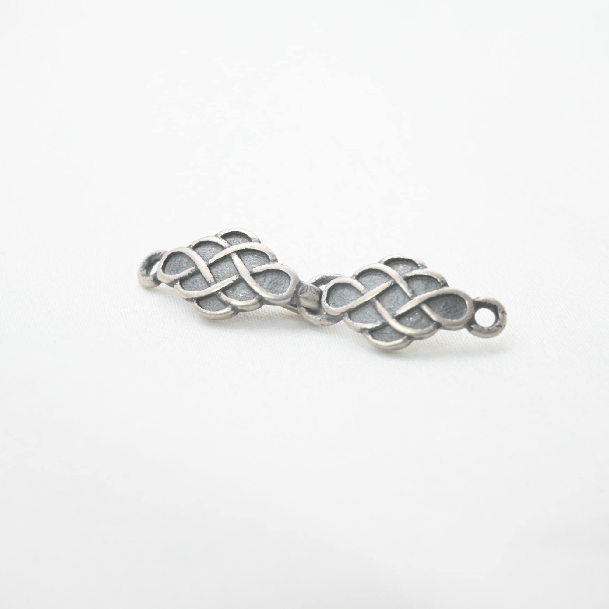 Sterling Silver Chinese Knot Hook Clasp Connector, S925 Silver