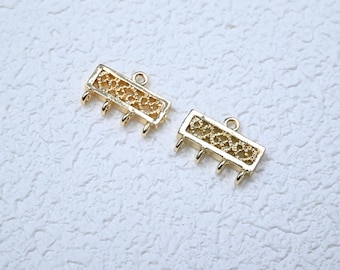 14K vergulde connector hartstaaf, sieradenbedel met lussen