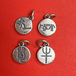 Srebrny wisiorek ze srebra próby 925 z okrągłym napisem Dwanaście znaków zodiaku, szczur, wół, tygrys, królik, smok, wąż, koń, owca, małpa, kogut, pies, świnia
