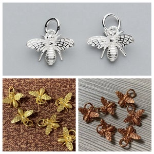 Sterling Silver Bee Charm, s925 Silver Animal Charms For Jewelry Making Supplies, Bracelet Charm, Earring Charm DIY