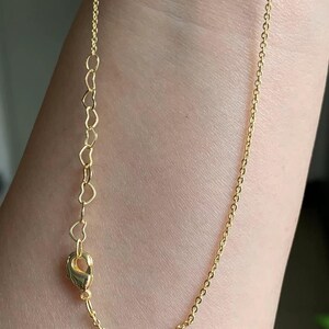 14K Gold Plated Flat O Cable Chain With Lobster Buckle, Gold Tone Bulk Cable Chains, Unfinished Cable Chains, Heart Extended Chain, 45cm