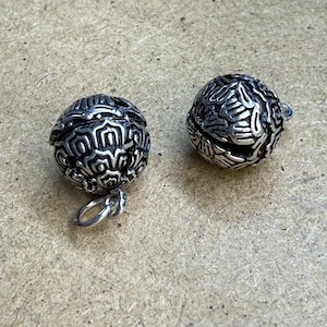 Sterling Silver Rose Bell Charm Pendant, Floral chime Bracelet, Garden Necklace, Springtime Earring, Blossom Bell Jewelry, Flower Bell Charm