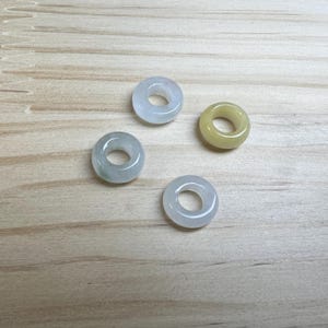 10x3mm Green Jade Gemstone Donut Beads, Green Jade Bead, Rondelle Beads, Large Hole Beads, Healing Stone Bead, Natural Stone,Earring Pendant