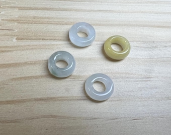 Green Jade Donut Beads, Large Hole Rondelle (10x3mm)