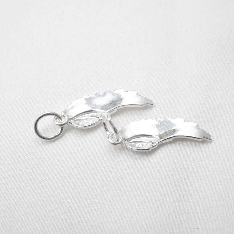 Charm de alas de ángel de plata esterlina, suministros para hacer joyas imagen 8