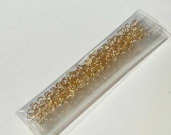 14K guldpläterade hoppringar, öppna runda kopplingar, rund trådlänkring, kedjelänkar för örhängen, smyckestillverkningstillbehör 2 mm-8 mm
