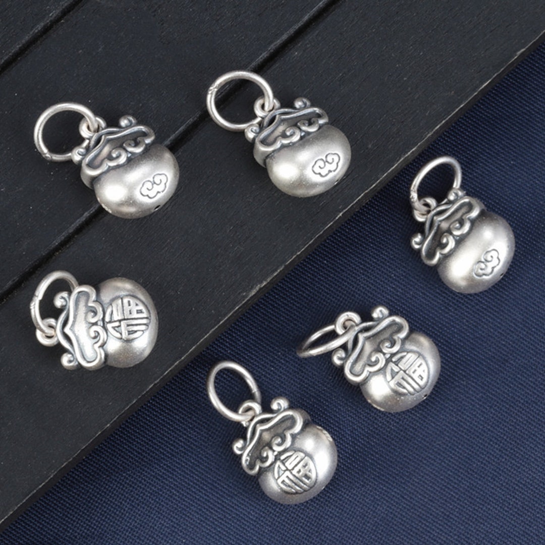 Sterling Silver Cloud Money Bag Charm Pendant, Coin Purse Bracelet