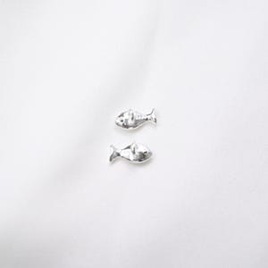 Chiusura a bottone a forma di pesce in argento fino, connettore per gioielli S999