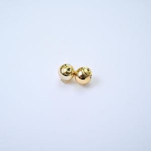 Cierres redondos chapados en oro para pendientes, suministros para la elaboración de pendientes (8 mm 10 mm)