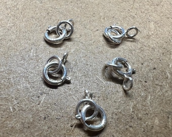 20/100-delige sterlingzilveren veerringsluitingen, 5 mm 6 mm, sieradenbenodigdheden