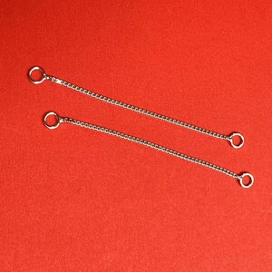 Sterling Silver Extender Chain Box Chain Connectors w/ Closed Rings,Silver Box Chain Tassel for Earring Making 25mm 40mm 50mm 60mm 70mm 80mm