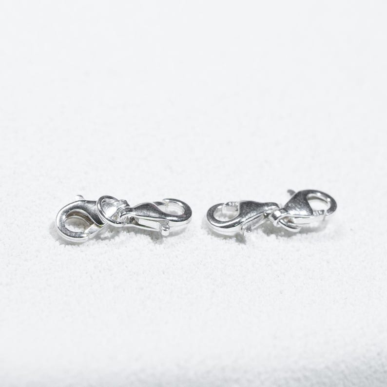 Cierre de langosta de plata de ley, tipo garra, para collar y pulsera (8-12 mm) imagen 1