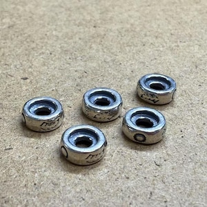 Sterling Silver Feather Pony Bead, 925 Silver Donut Bead, Wheel Bead, Gear Beads, Bracelet Bead, Necklace Bead, Spacer Bead 6mm 7mm 8mm