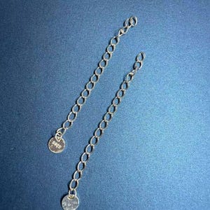 10/50 peças Correntes de extensão de coração de prata esterlina, extensores de corrente de prata 925, correntes extensoras de colar 30 mm 40 mm 50 mm