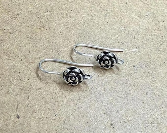 Ganchos para pendientes de plata 925 con forma de rosa, ganchos para pendientes con forma de flor