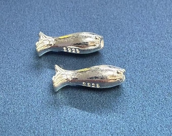 S925 Sterling Silver Koi Fish Spacer Bead, Engraved Bracelet Spacer