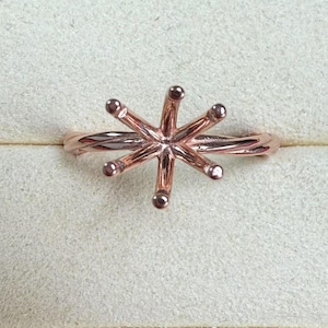 Sterling Silver Round Ring Setting, Round Ring Head, 925 Silver Ring Prong Setting With Claw, Claw Ring Setting, Ring Band 6mm 8mm 9mm