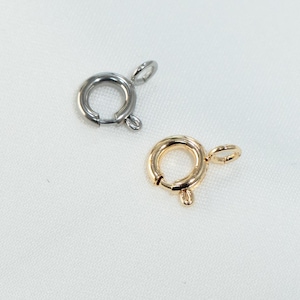 Cierre de anillo de resorte de acero inoxidable, cierre de collar chapado en oro (5 mm, 6 mm, 7 mm)
