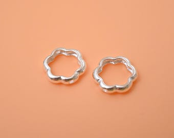 Sterling Silver Flower Spacer Beads - Jewelry Making Supplies