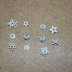 10/50pcs Sterling Silver Bead Caps, Flower Bead Caps, s925 Silver Flower Bead Caps For Jewelry Making Supplies, Bulk Spacer Beads Caps