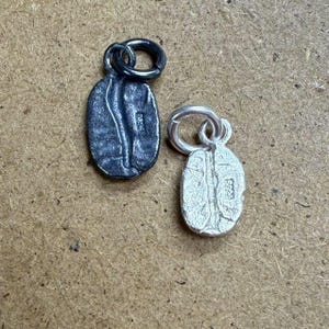 Sterling Silver Coffee Bean Charm Pendant, Barista Bracelet, Espresso Necklace, Coffee Lover Earring, Coffee Addict Jewelry, Drink Charm