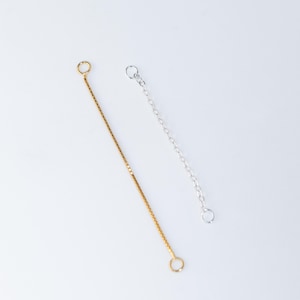 Sterling Silver Double Holes Earring Connector Chains, Silver Dangle Earrings Connector Chain,Cable/Box Chain Connector 3CM 4CM 5CM