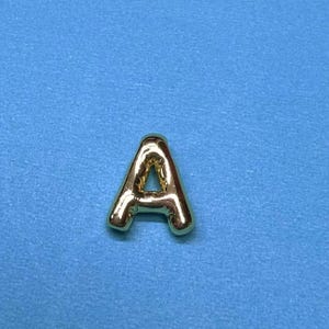 14K Gold Plated Balloon Letter Charms,Rhodium Plated Alphabet Beads, Letter Pendant,Monogram Bead, Name Bead, Horizontal Hole Spacer 11.5MM
