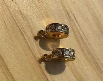 14K guldpläterade CZ-pärlor, munkberlock, pärla med stort hål, 6 mm 8 mm