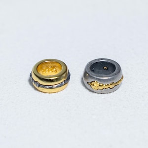 スターリングシルバー製ヴァジュラ・ドルジェビーズ、チベットブレスレットスペーサー、10mm大穴