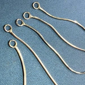 Sterling Silver Snake Chain Earring Tassel Chain w/ Loop, Silver Ear Wire, Tarnish Free Snake Chain Ear Tassel Charm 3cm 4cm 5cm 6cm 7cm 8cm
