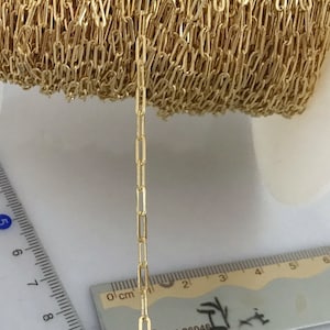 1 meter 14K Gold Filled Paper Clip Chain Footage, Gold Filled Bulk Chains,Unfinished Chains,Bulk Necklace Chain for DIY Jewelry Making 2.5mm