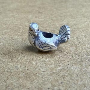 Sterling Silver Bird Bead, Spacer Beads, 925 Silver Bird Spacer Bead, Bracelet Bead, Necklace Bead, Animals Bird Spacer Bead