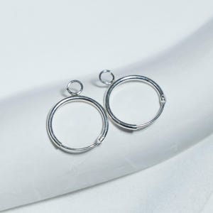 Sterling Silver Earring Hoops with Open Loop, 925 Silver Clip-On Earrings, Jewelry Making Component