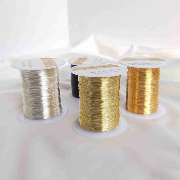 1 rouleau de fils plaqués or 14K, fils ronds, fils souples dorés, fil souple pour la fabrication de bijoux